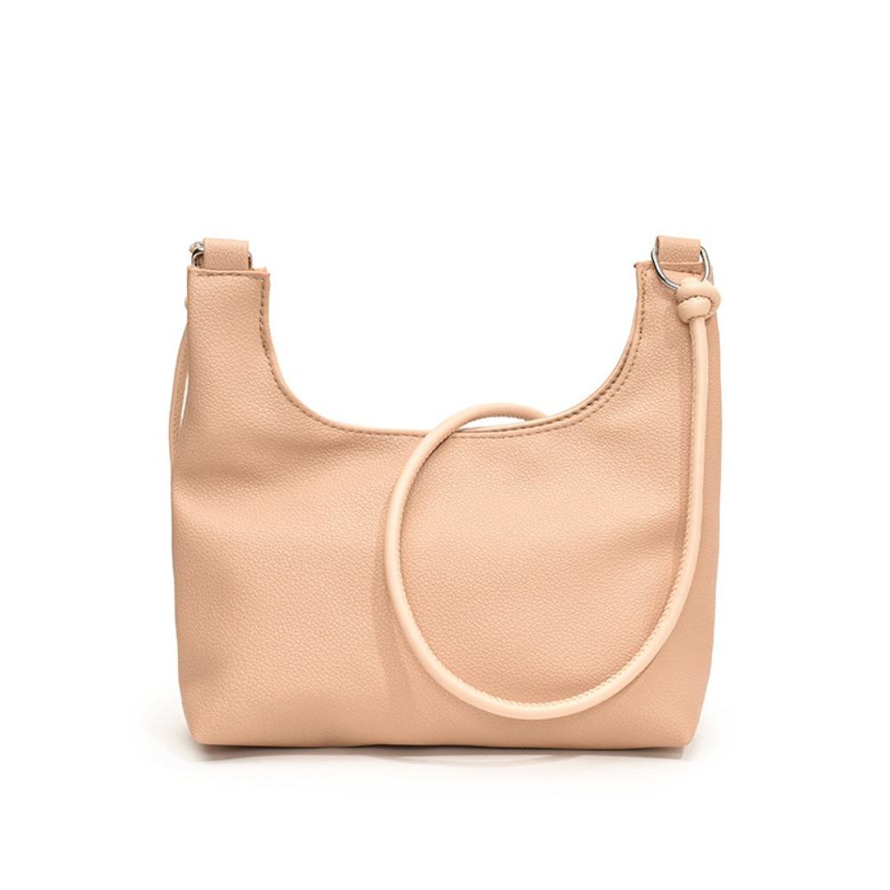 Large Capacity PU Tote Bag Soft Leather Single Shoulder Bag Fashion Vintage Underarm Bag  Lady