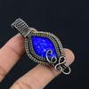 Lapis Lazuli Pendant Handmade Gemstone Jewelry, 999 Copper Wire Wrapped Pendant ,Unique Design Jewelry Pendant