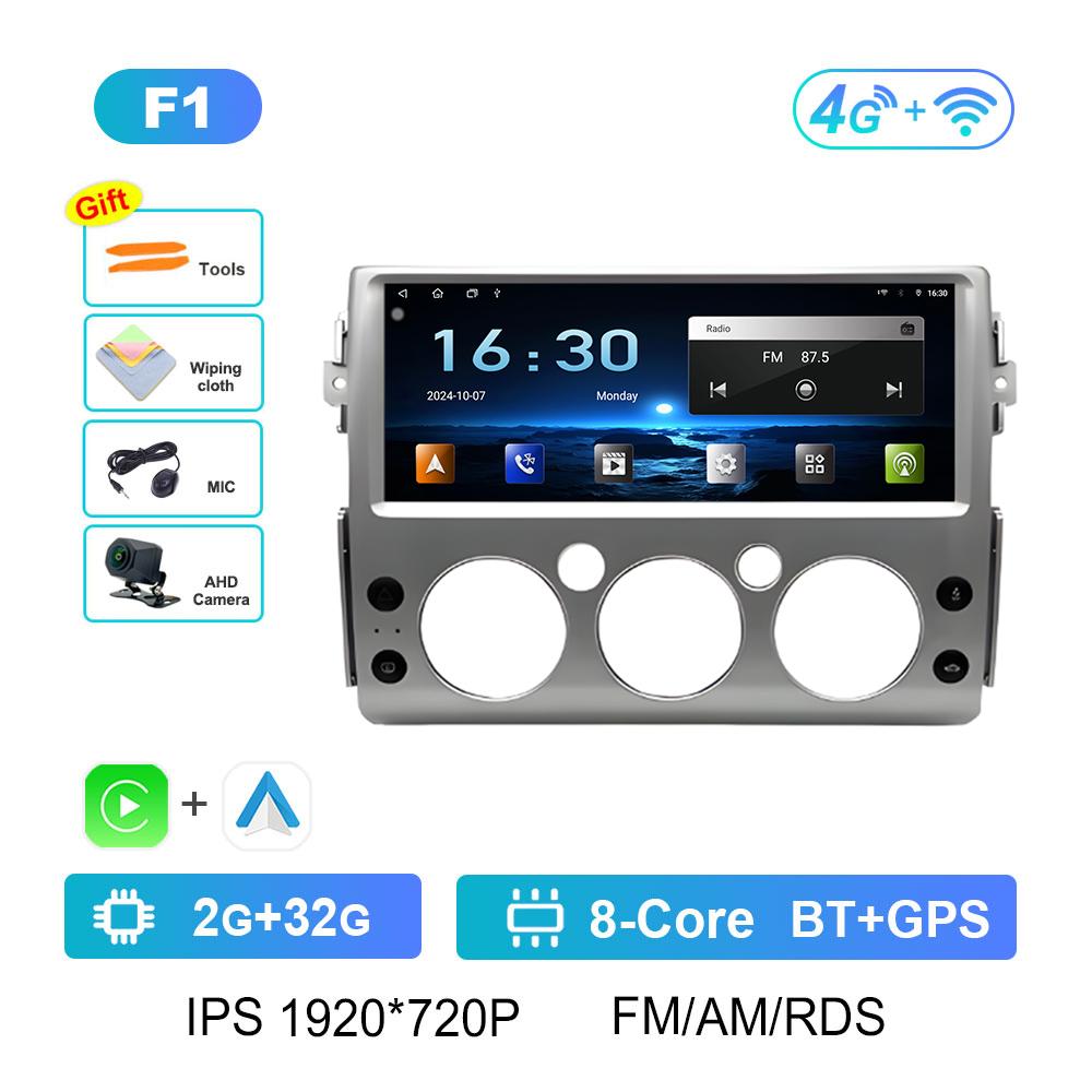 Wireless Carplay GPS Navigation for Toyota FJ Cruiser 2007 2008 2009 2010 2011 - 2013 Bluetooth Cooling Fan Autoradio Head Unit