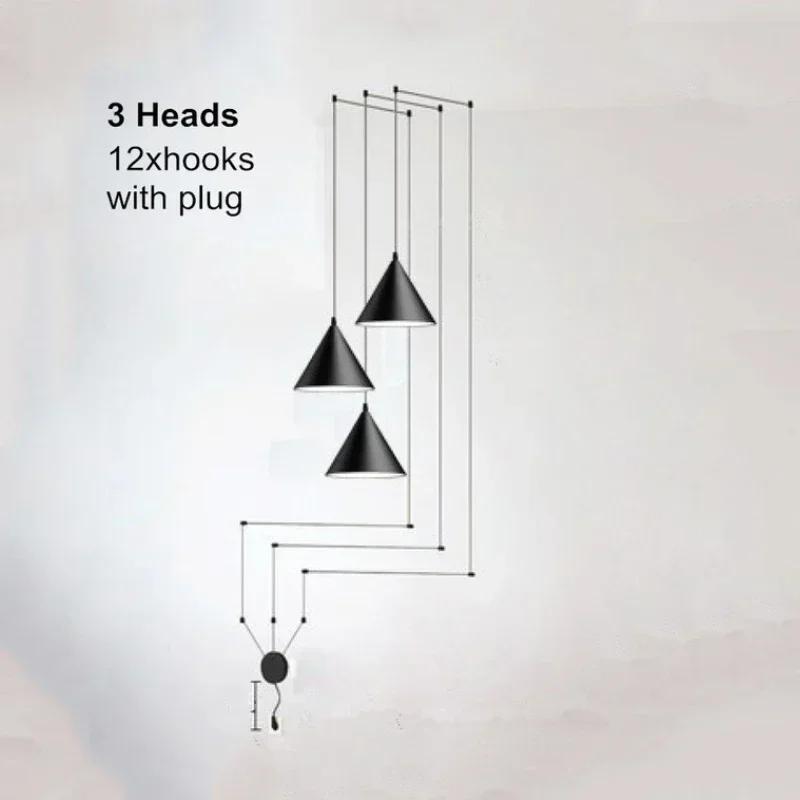Nordic Minimalist Bedside Line Geometric Chandelier Personality DIY Modern about Bedroom Decor Bar Single Head Small Chandelier