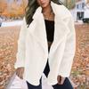Women's Fashionable Solid-color Lapel Mid-length Plush Coat