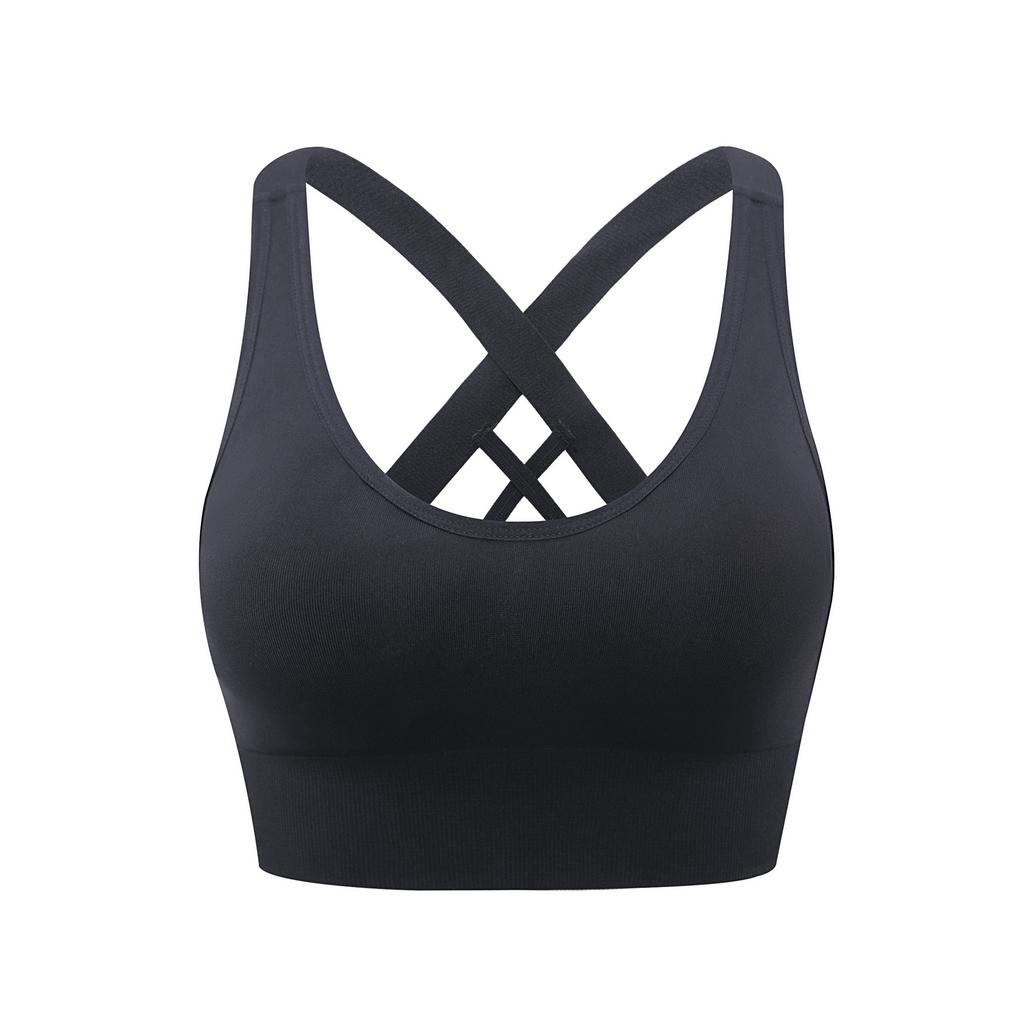 Women Cross Back Sports Bra Breathable Comfortable With Chest Pads For Gym Yoga Running Fitness