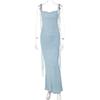Summer Lace Up Backless Sexy Dress Women New Fashion Sleeveless Slim Fit Party Club Dress Female Solid High Waist Casual Dresses 24537