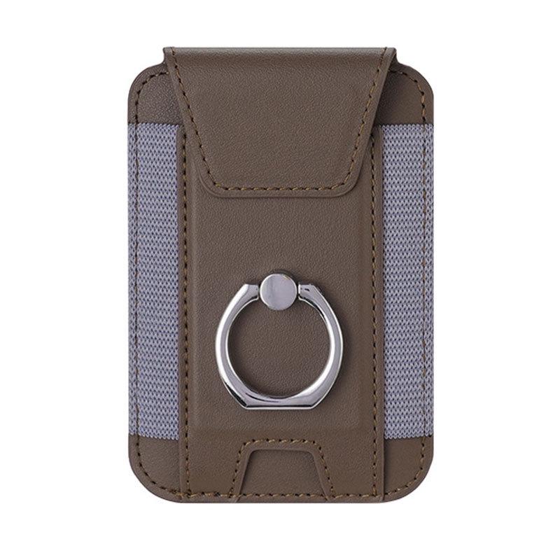 Magnetic Card Holder with Finger Ring & Elastic Band for iPhone 12/13/14/15 Magsafe