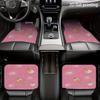 4pcs Car Floor Mats, Pink Background With Peach Bubble And Heart Pattern, Material, Universal Car Mats, Easy To Clean, Car Decor