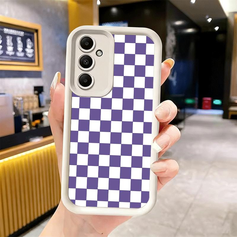 Phone Case for Samsung Galaxy A17 A16 A15 A14 A13 Retro Classic Chess Board Grid A56 A36 A26 A55 A35 A25 A54 A34 A24 A53 A33 A23