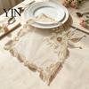 Heat Resistant Table Pads for Kitchen Floral Embroidered Placemat, Insulation Mat with Beads, Placemats Countertops Retro Decorative Coaster