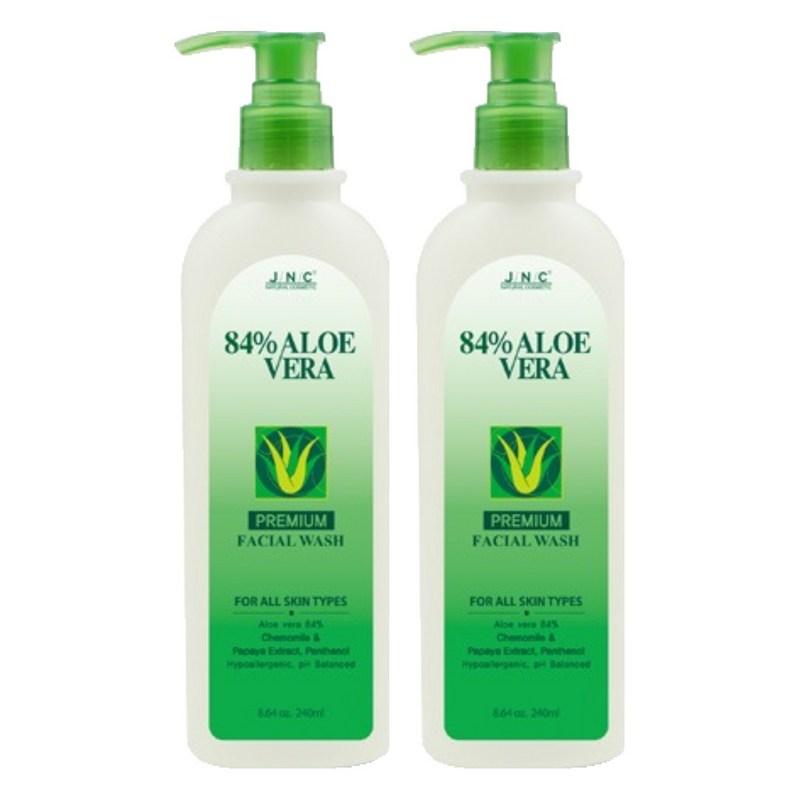 JNC Aloe Vera 84% Aloe Vera Premium Facial Wash, 240g, 2 Pcs
