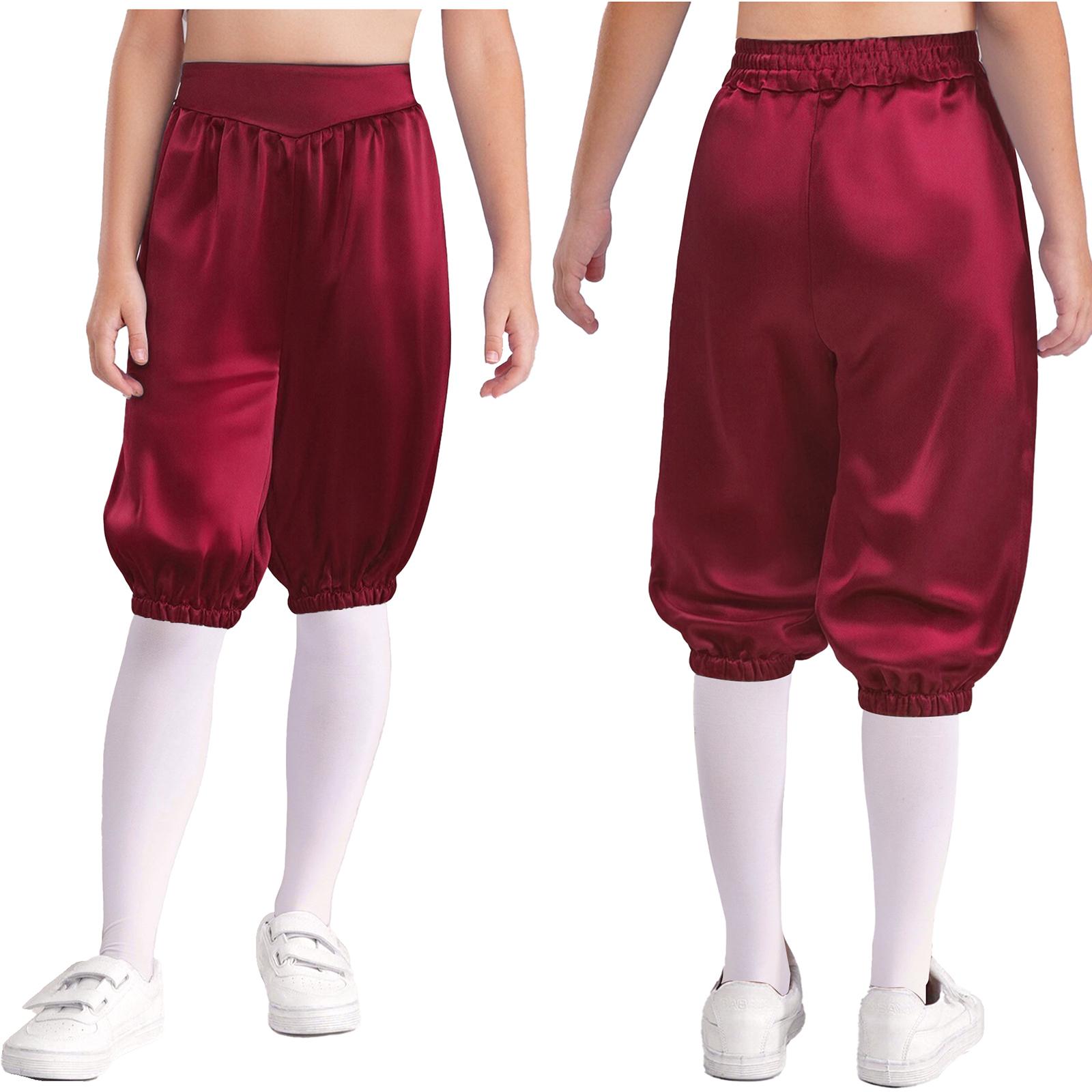

Halloween Christmas Party Pants for Kids, Medieval Style Capri with Elastic Waist & Leg Openings, Unisex Carnival Costume 5-6 Years бордовий