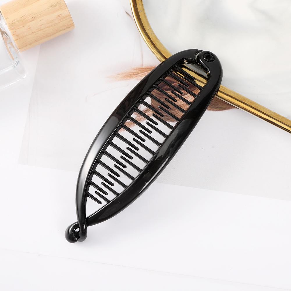 

AWAYTR Простые банановые заколки для волос для женщин девушек волнообразные гребни заколка зажим для косы модная заколка-краб для волос в форме рыбы однотонная