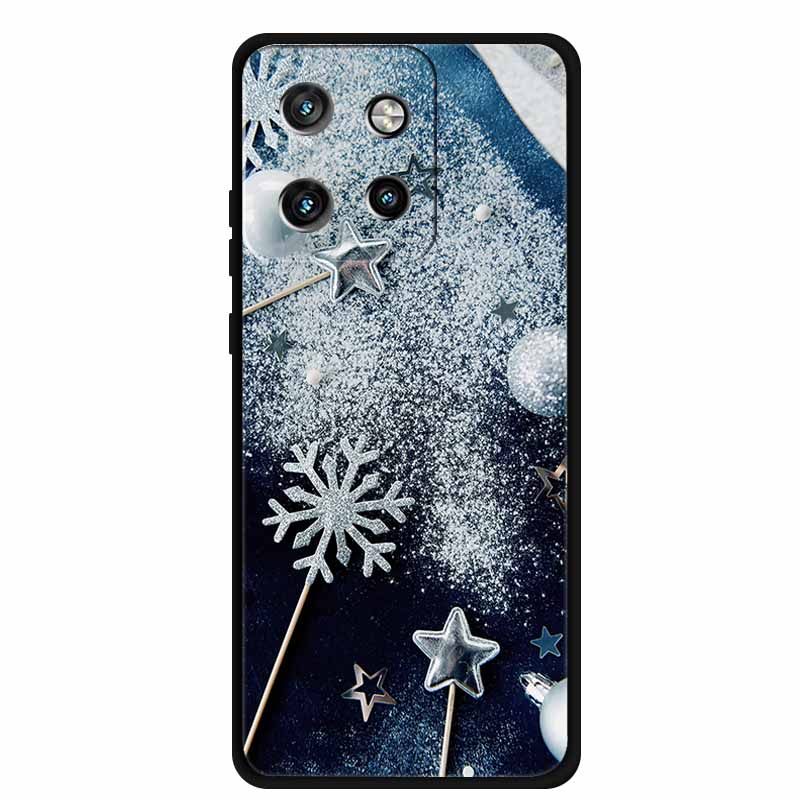 Christmas Cover For Motorola Moto G75 5G Black Silicone Cases TPU Santa Claus Christmas Tree Cover Deer For Moto G75 5G TPU case