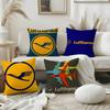 Pillow Case L-Lufthansa German Airlines Sofa Short Plush Double-sided HD Printing Room Home Office Gift Cushion Cover