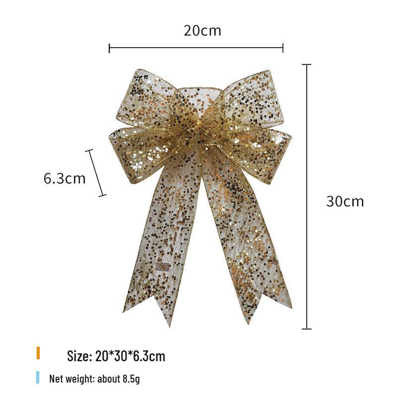 

Christmas Gold Sequin Mesh Bow for DIY Decorations