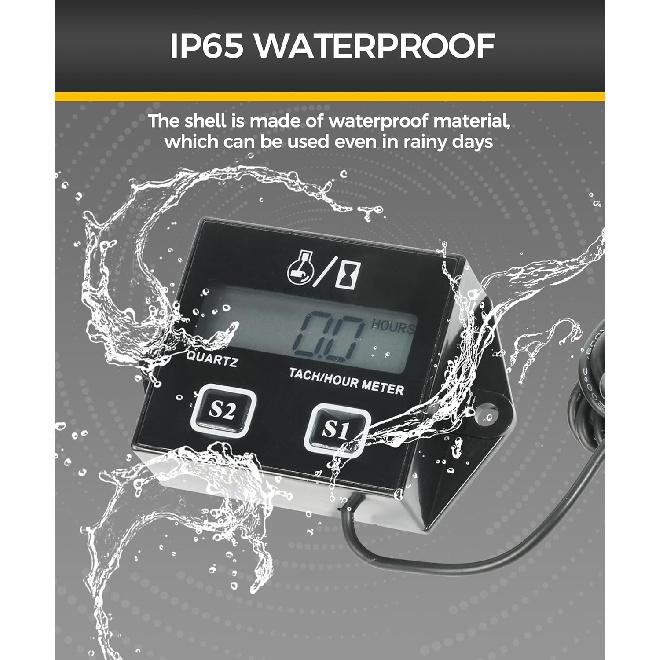 Tachometer,Small Engine Tachometer,Car Accessories Tachometers for Small Engines,Waterproof Inductive Tachometers for Chaaw Marine ATV Motorcycle UTV