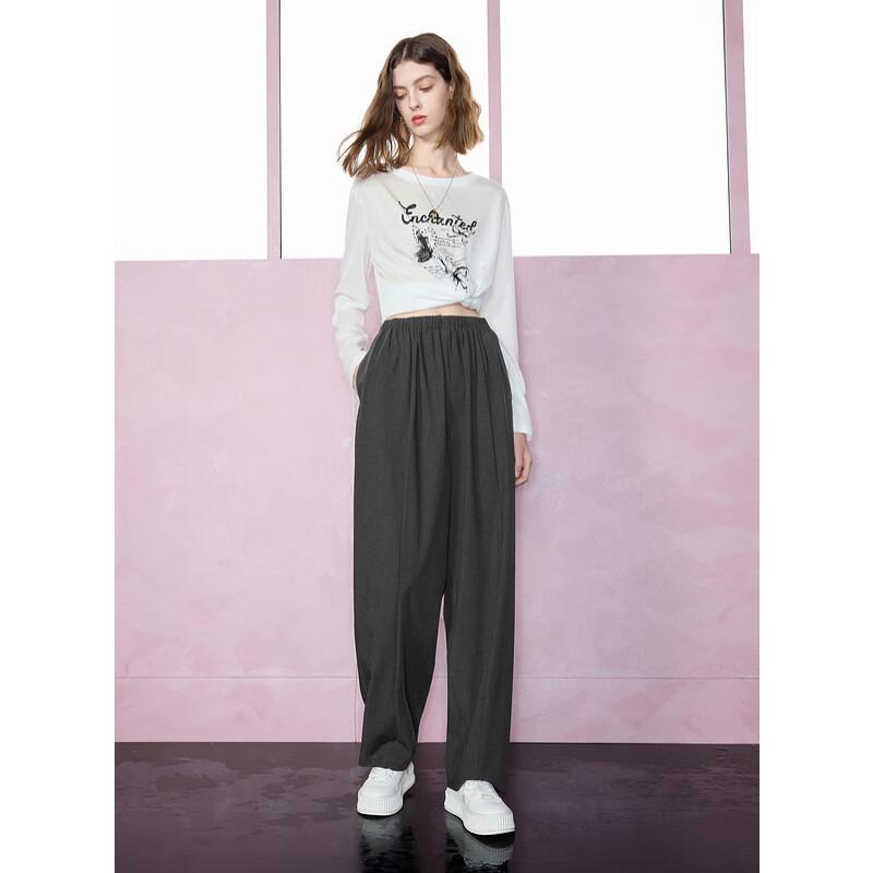 

Women s 2025 Spring Drawstring Elastic Waist Tapered Casual Long Pants XL 170/76A