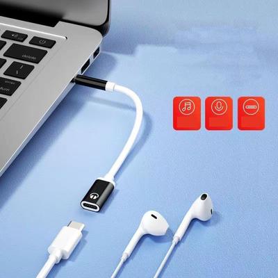 3.5mm Male To Type C Female Headphone Aux Cable Converter Type C To Flat Headphone Round Head Adapter Cable