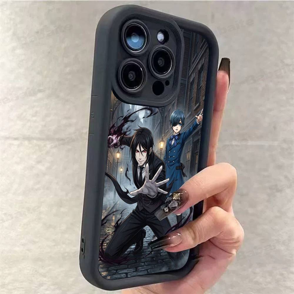 Anime Black Butler Phone Case for iPhone 17 16 15 14 13 12 11 Pro Max Plus Silicone Shockproof Case