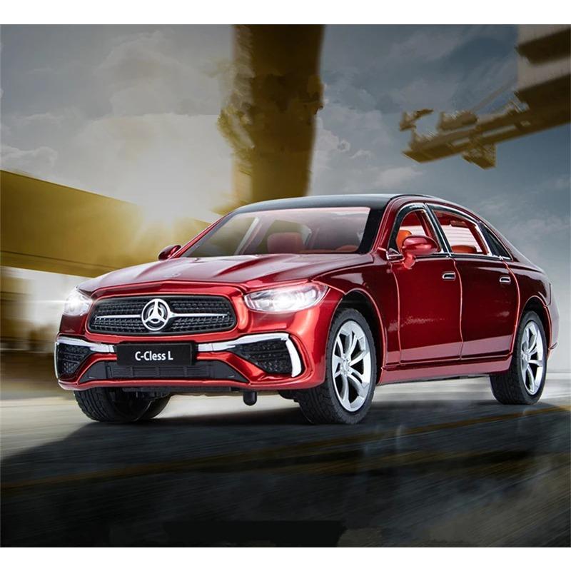 1/24 Benz C-Class C260L Alloy Car Model Diecasts Metal Toy Vehicles Car Model High Simulation Sound and Light Collection Kids Gifts