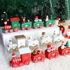 2025 Plastic Train Ornament/ 4 Knot Hand-assembled Train Toy for Home Santa Claus Gift Xmas New Year Decoration Desk Decoration
