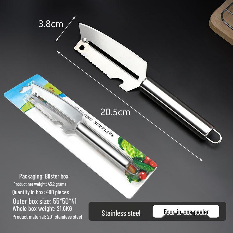 Stainless Steel Dual-Head Peeler & Vegetable Grater