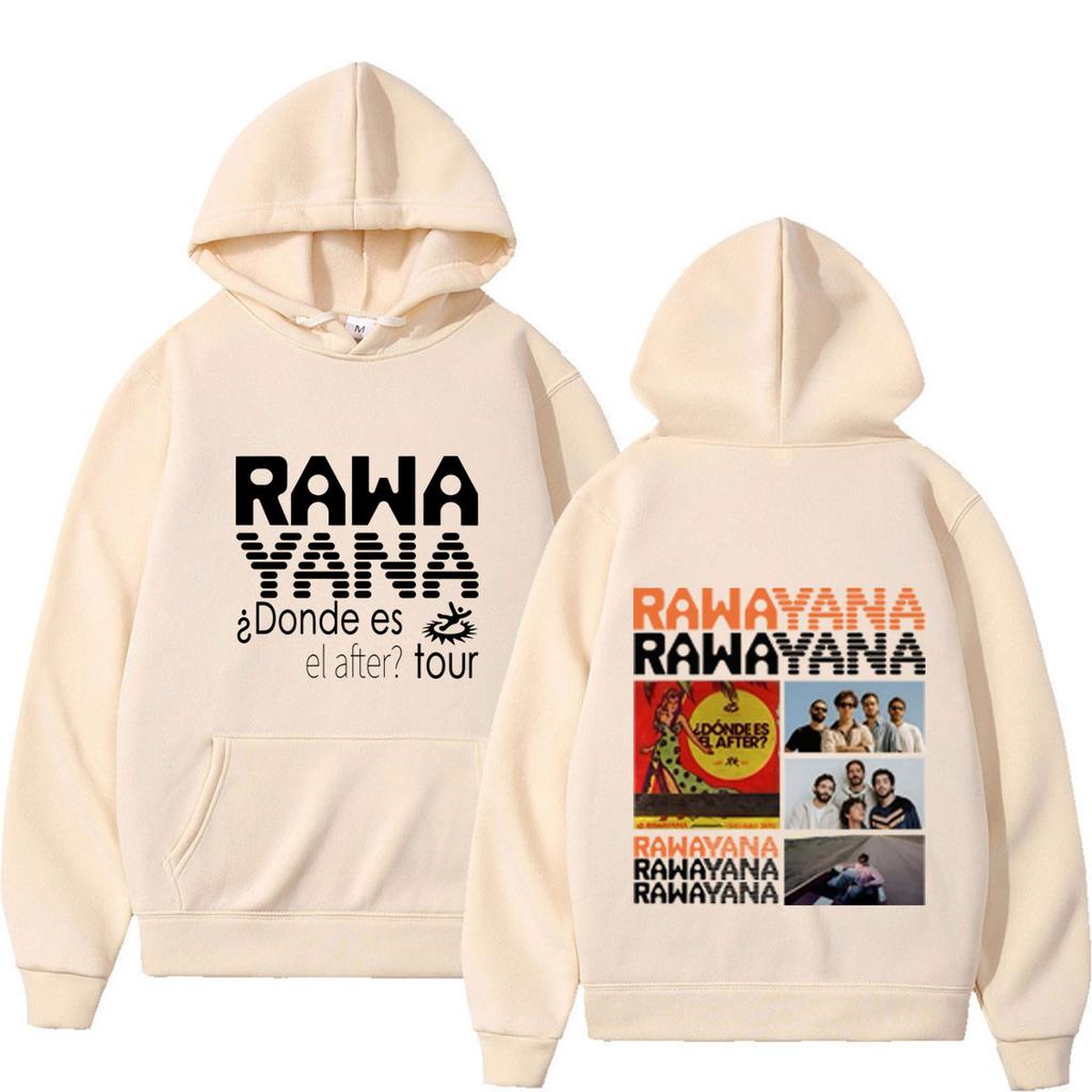 Rawayana Tour Print Hoodie Herren Damen Hip-Hop Pullover Langarm Locker Lässig Sweatshirts Oberteile