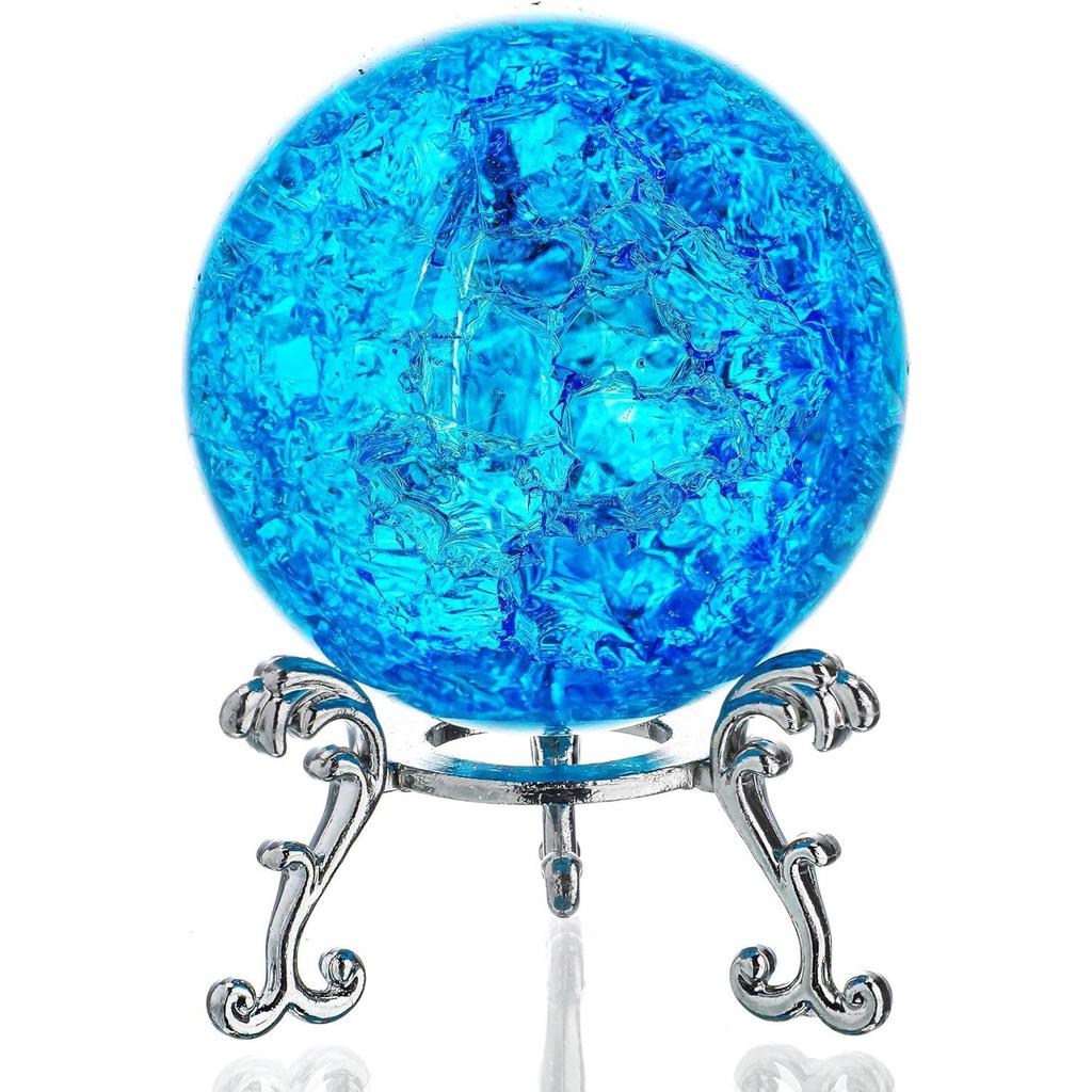 Seven-Color Crystal Glass Ice Crack Ball Fountain Decor