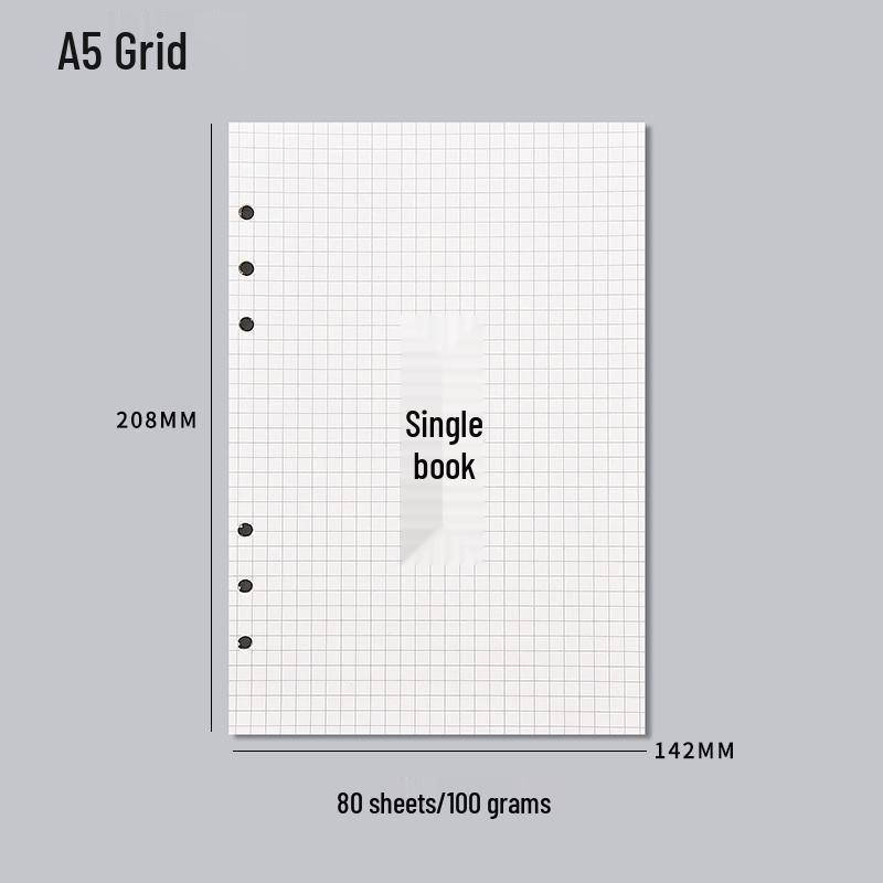 A5 Loose-Leaf Detachable Error Notebook with 6-Hole A4 Paper, Clip-On Shell, and A6 Inner Page Buckle Ring.