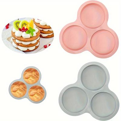 Yuhuphyllic 3-Cavity Silicone Air Fryer Egg Mold - Reusable  Non-Stick Baking Tray For Pancakes Cakes Pies - Essential Air Fryer Accessory Air Fryer
