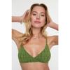 Góra od bikini z trójkątnym wzorem w zieloną kratkę Tbess21bu0141