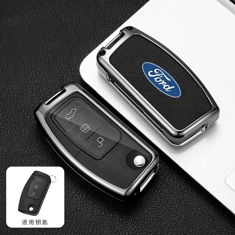 Car Sticker 2026 Ford New 2025 Hot Zinc Alloy Car Key Cover Case Shell For Ford Focus 2 3 Ecosport C-Max S-Max Ka Mondeo Kuga Ga