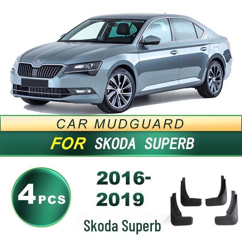 Compatible Soft Rubber Mud Flaps for 2016-2019 Skoda Superb - No-Drill Installation Required