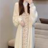 Women's Knee-length Cardigan Loose Casual Thickened Knitted Cardigan, Sweater Jacket for Autumn and Winter