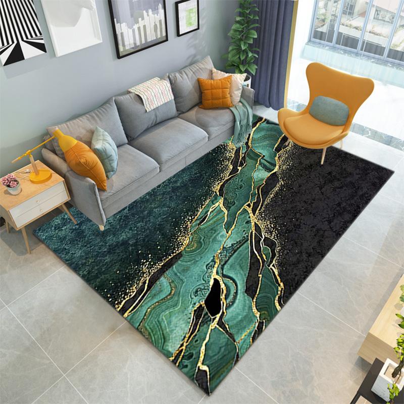 1PC Marble texture printed Carpet Rug for Living Room Bedroom Home Sofa Decoration,Non-slip Floor Mat Floor mat