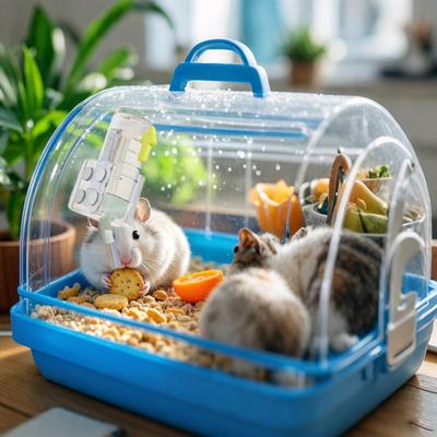 Hamster Cage Water Bottle Holder Magnetic Bracket for Bunny Feeder Magnet Small Animals Water and Food Feeder Brackets for Dwarf
