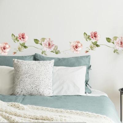 Floral Flowers Vine Wall Sticker Bedroom Home Decoration Living Room Skirting Removable Wallpaper Self-adhesive Stickers