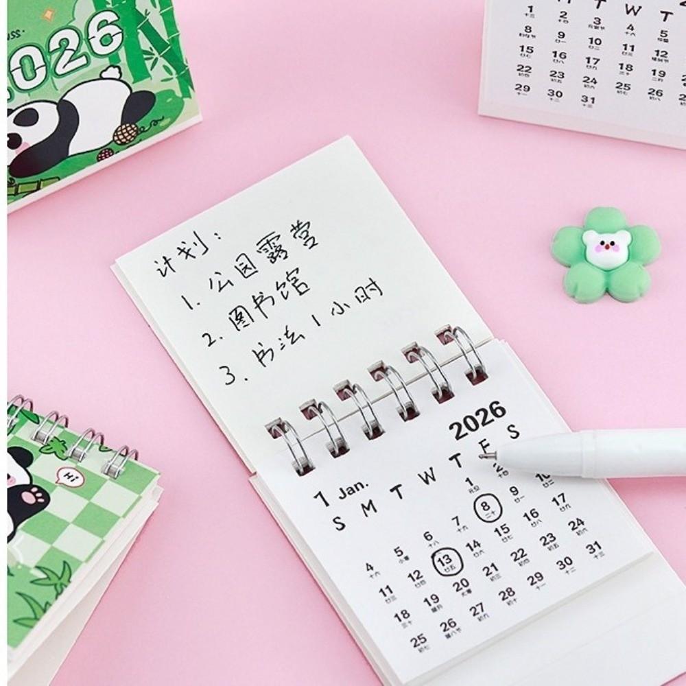 Small 2026 Desk Calendar Standing Flip Coil Calendar New Schedule Planner  Gifts