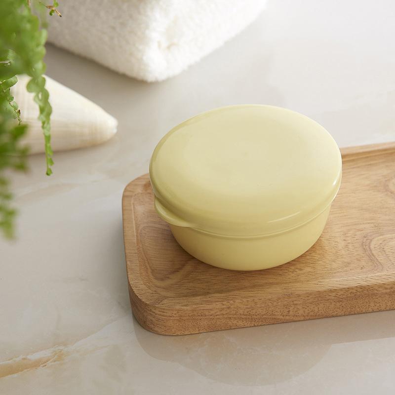 1Pc Circular Soap Box Creative Pp Waterproof Sealed Portable Soap Box Cover Drainage Soap Rack Supplies