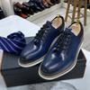 Zapatos Casuales de Moda para Hombre 2025 Zapatillas de Lujo con Cordones de Cuero Genuino de Alta Calidad Azul/Negro Oxfords Planos Transpirables