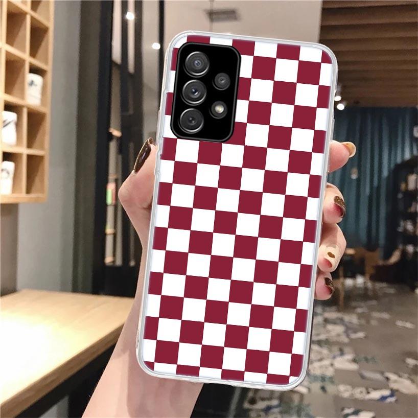 Retro Classic Chess Board Grid Phone Case For Samsung Galaxy A56 A55 A54 A53 A16 A15 A14 A13 A36 A35 A34 A33 A26 A25 A24 A23 A05