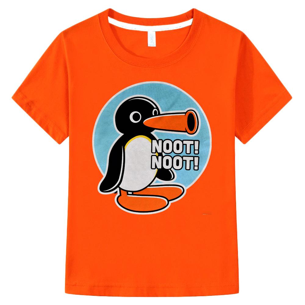 Pingu Abbigliamento Bambini Top per Ragazzi/Ragazze Maniche Corte Sportiva Moda Streetwear Fumetti Girocollo T-shirt