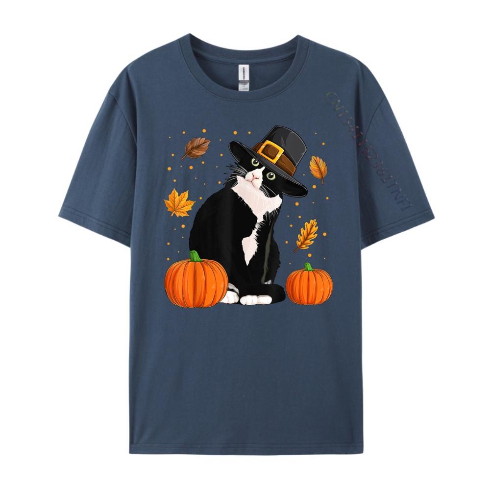 

Pilgrim Turkey Cat Shirts Unisex Thanksgiving Cat Lovers Oversized T Shirt Unisex T-Shirts 4XL