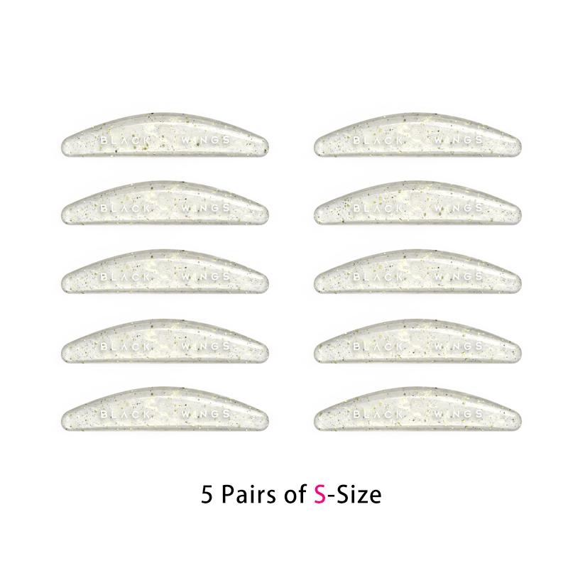 BLACKWINGS 5 Paar goldene Pailletten Wimperndauerwelle Silikonpads Wimperndauerwelle Pad Silikon klebrig