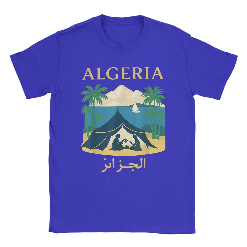 Algeria Djazair Africa Desert Men T Shirts DZ Arab Funny Tee Shirt Short Sleeve Crew Neck T-Shirt Cotton Printed Tops