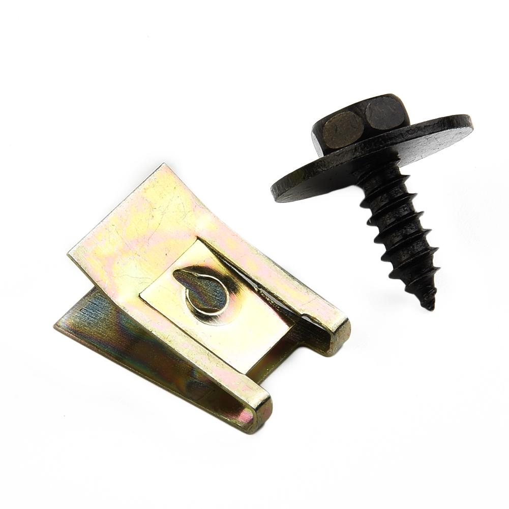 40Pcs 8mm Hex Bolt Head For BMW E81 E82 E88 E21 E32 F07 F11 R50 Z3 Chassis Engine Guard Metal Nut/Screw Washers U-Shape Clip