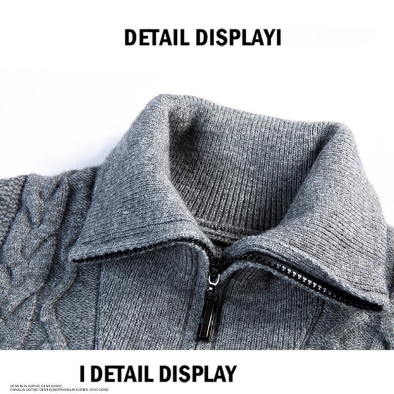 Herbst und Winter Neue Halb-high Neck Verdickt Dicke Nadel männer Pullover Zipper Lose Pullover Gestrickte Pullover Männer