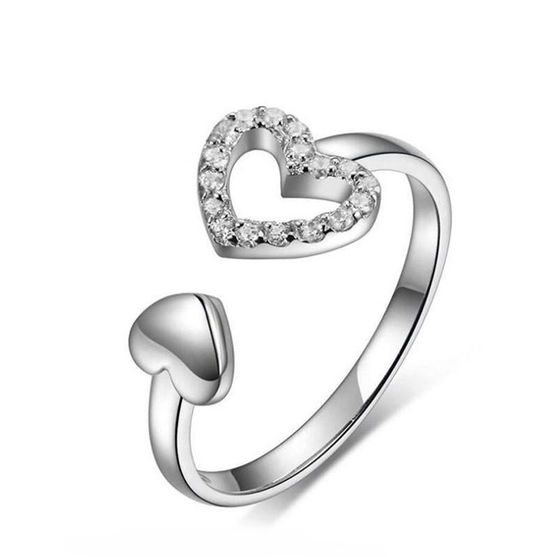 925 Sterling Silber Ring Verstellbar Schlichtheit Für Frauen Mode Exquisit Studentin Freundin Schmuck Zubehör Hochzeitsparty