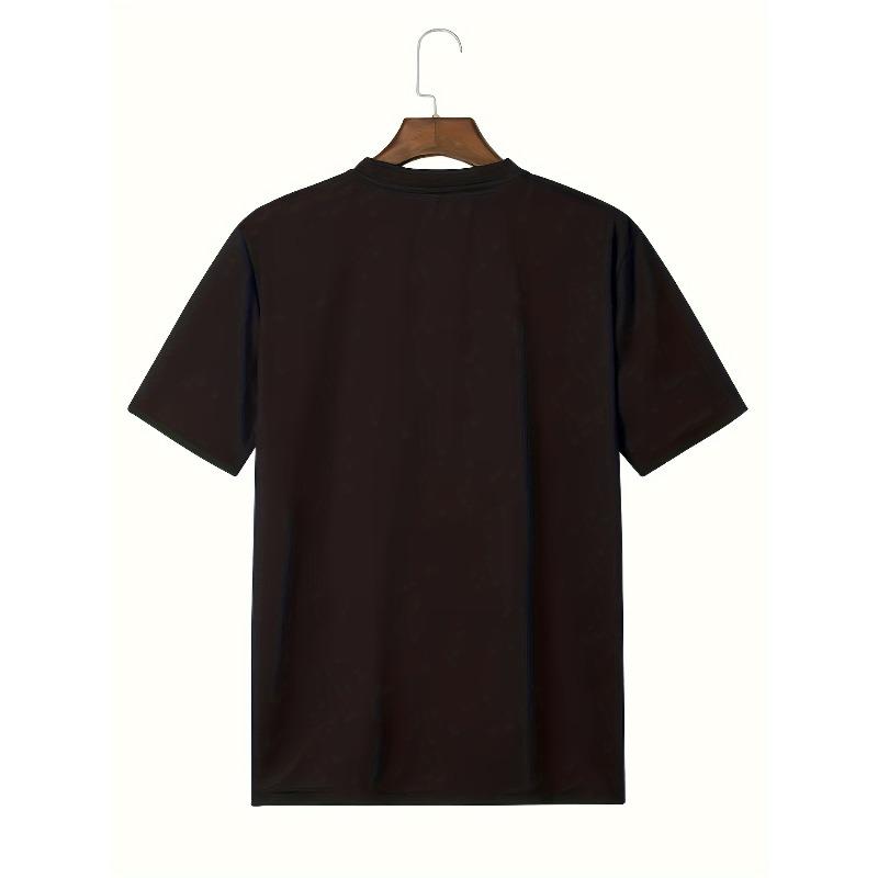 European Size Men'S Short-Sleeve T-Shirt, Summer Print Round Neck, Casual Sports Top, Graphic Tee for Outdoor Wear in Summer