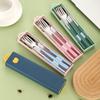 304 stainless steel tableware spoon fork chopsticks three-piece set portable tableware travel student tableware set
