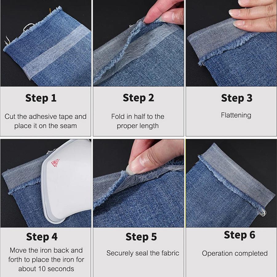 Washable Double-sided Iron-on Hemming Tape - Hot Melt Adhesive for DIY Sewing