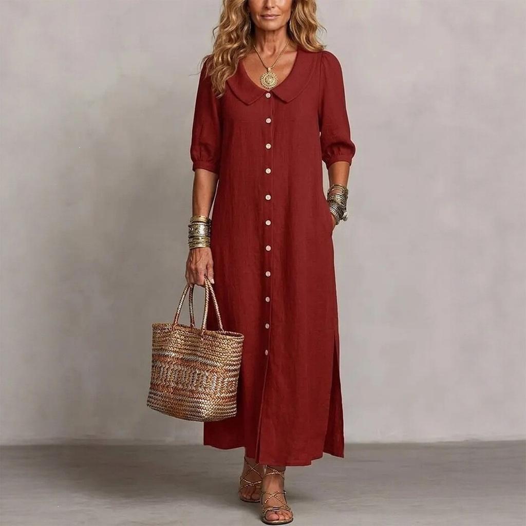 Women’s Loose Fit Button Down Babydoll Collar Dress Maxi Dresses for Women Spring Dresses for Women Casual Dresses for Women Sundresses for Women